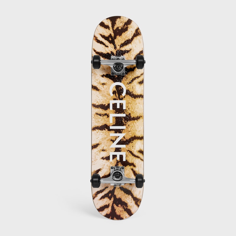 skateboard con stampa tigre e celine