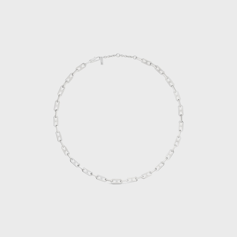 collana triomphe small octagon in ottone con finitura rodio