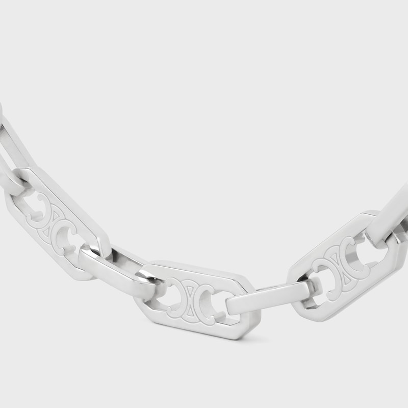 collana triomphe small octagon in ottone con finitura rodio