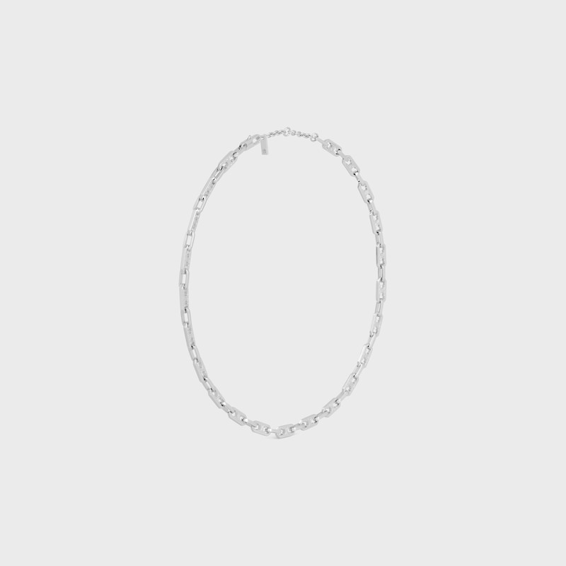 collana triomphe small octagon in ottone con finitura rodio
