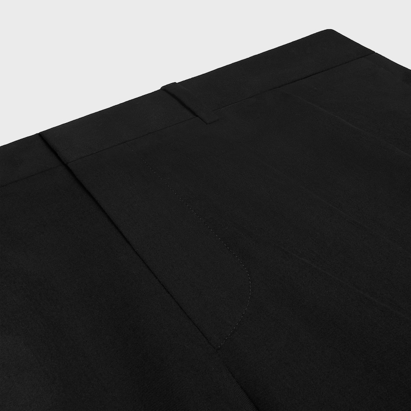 pantaloni plissettati in tela di cotone