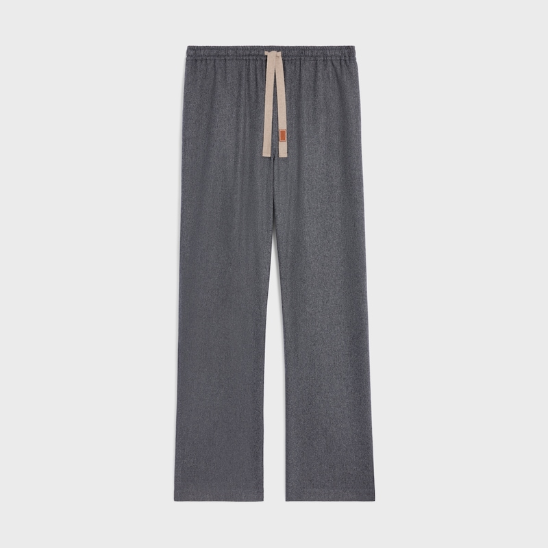 pantaloni con coulisse in flanella di cashmere