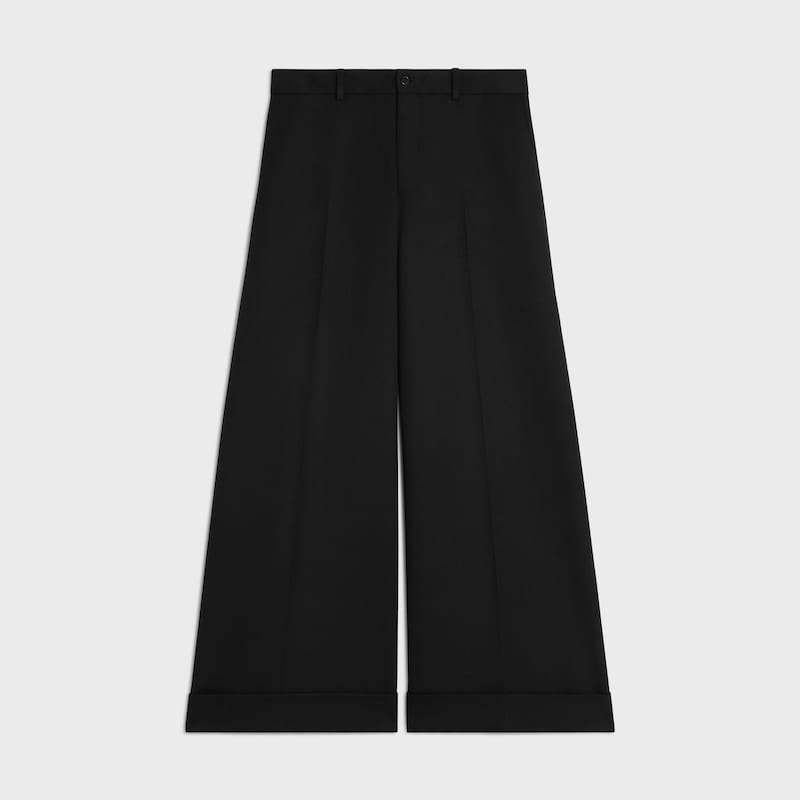 pantaloni dock in gabardine di lana e mohair