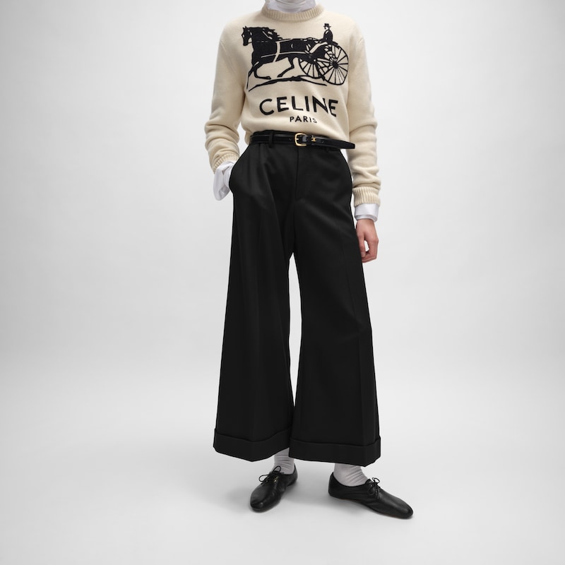 pantaloni dock in gabardine di lana e mohair