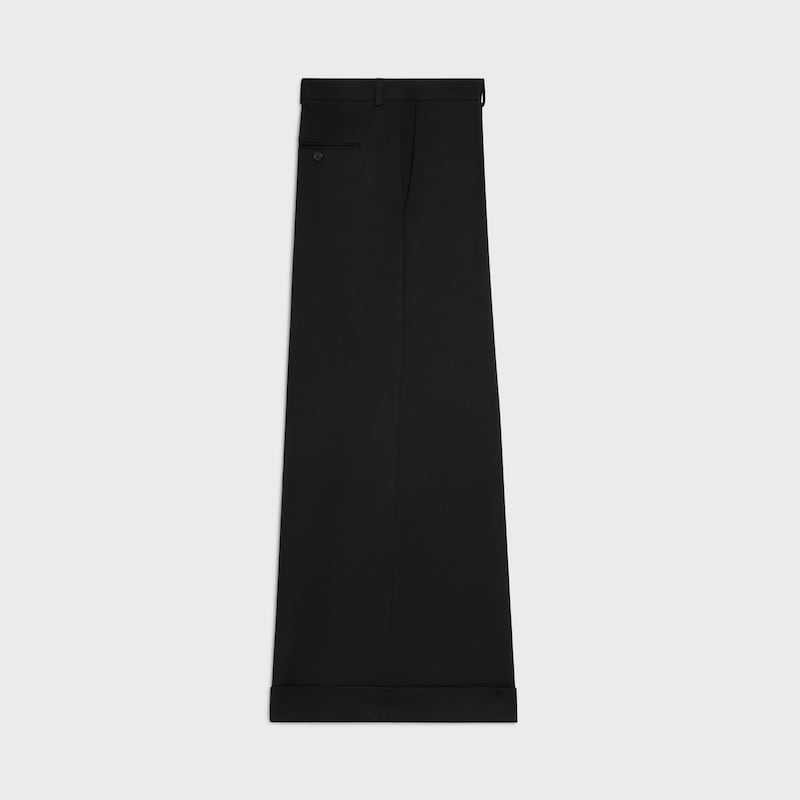pantaloni dock in gabardine di lana e mohair