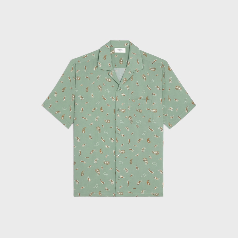 camicia da bowling in viscosa stampa paisley