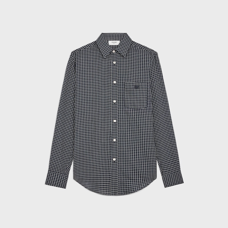 camicia ampia in cotone a quadri