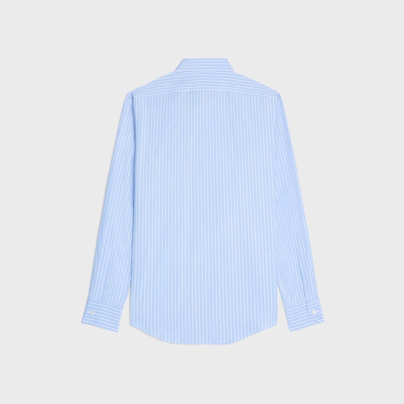 camicia ampia in popeline di cotone a righe