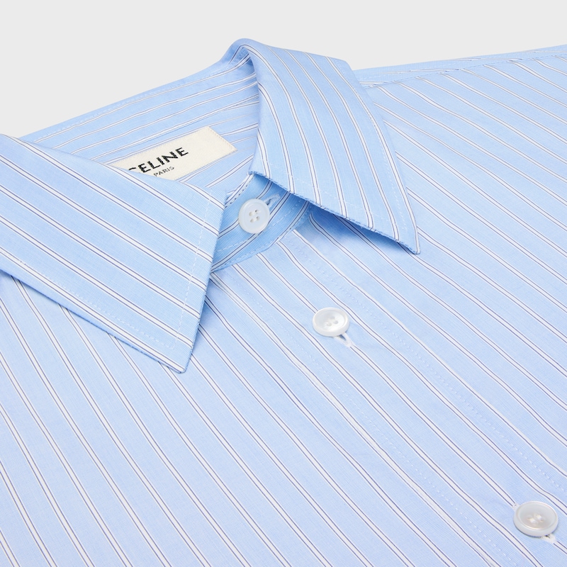 camicia ampia in popeline di cotone a righe