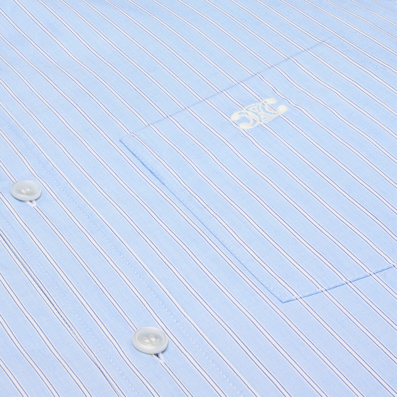 camicia ampia in popeline di cotone a righe