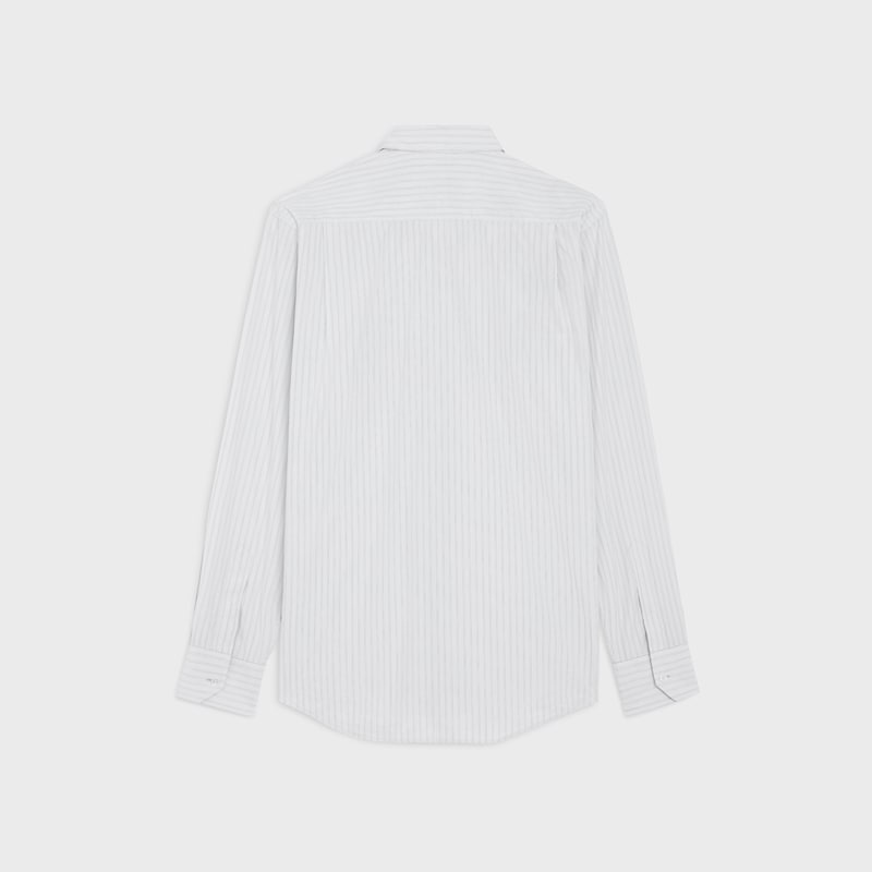 camicia ampia in popeline di cotone a righe