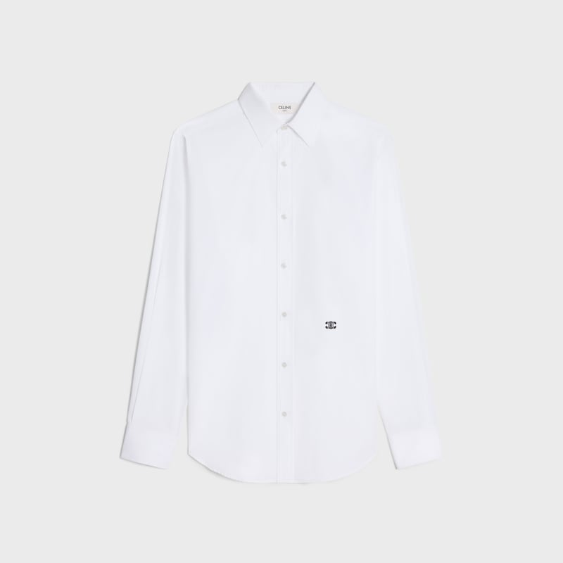 camicia ampia in popeline di cotone