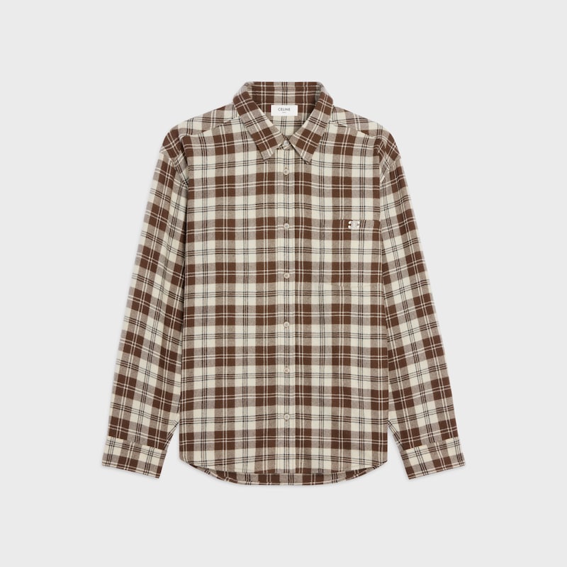camicia rilassata in lana a quadri