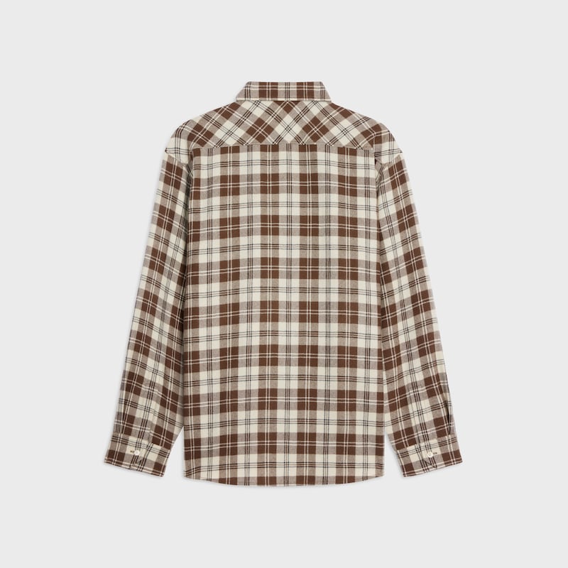 camicia rilassata in lana a quadri