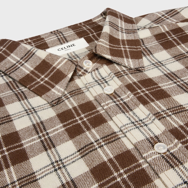 camicia rilassata in lana a quadri