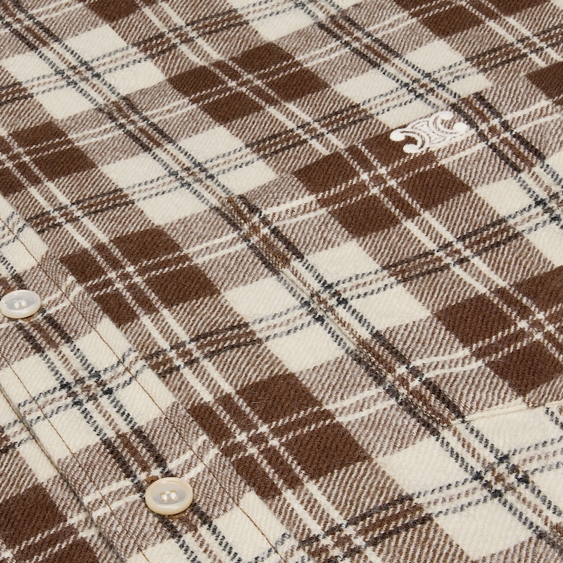 camicia rilassata in lana a quadri