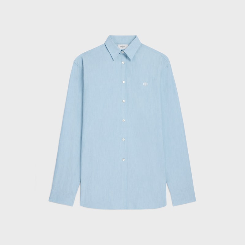 camicia rilassata in cotone chambray