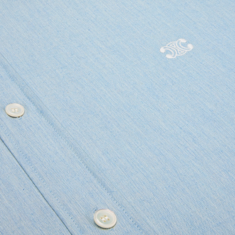 camicia rilassata in cotone chambray