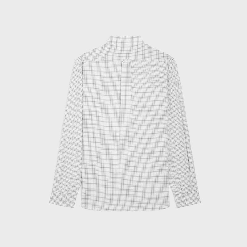 camicia rilassata in twill di cotone a quadri