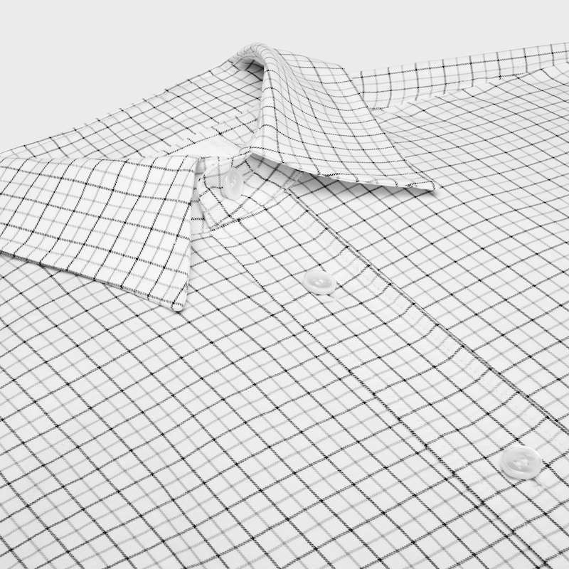 camicia rilassata in twill di cotone a quadri
