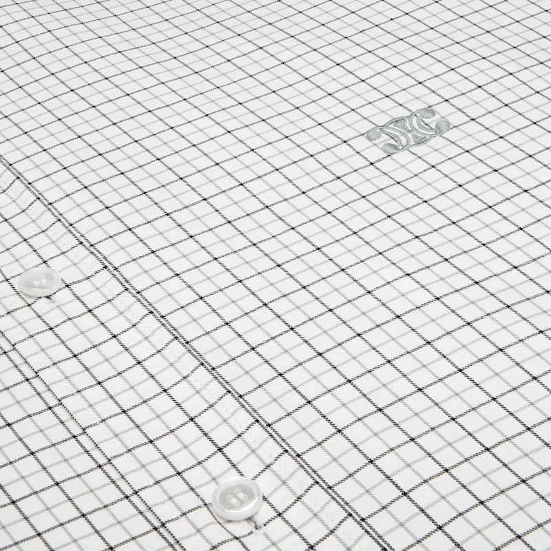 camicia rilassata in twill di cotone a quadri