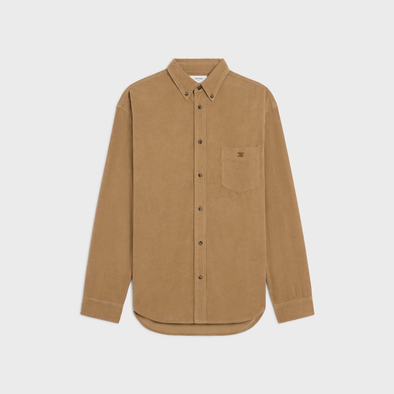 camicia rilassata in velluto a coste