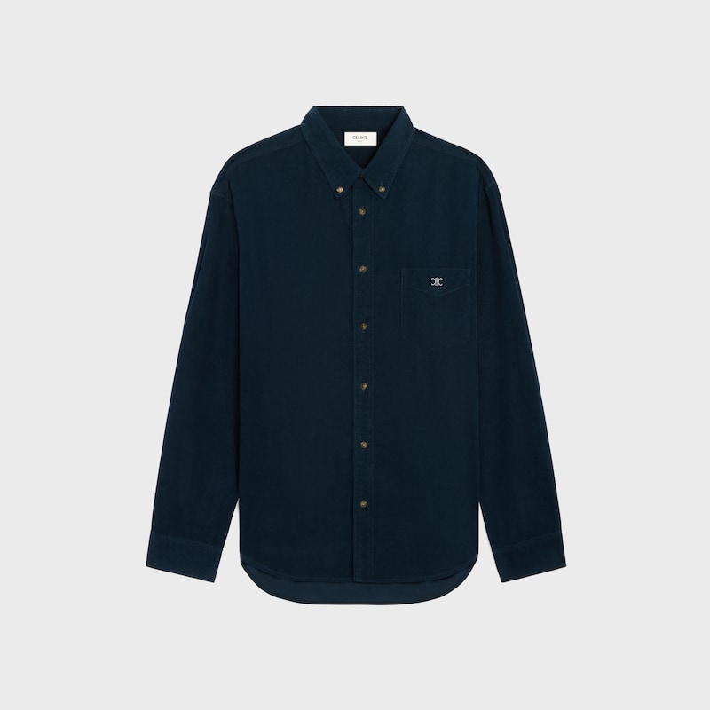 camicia rilassata in velluto a coste