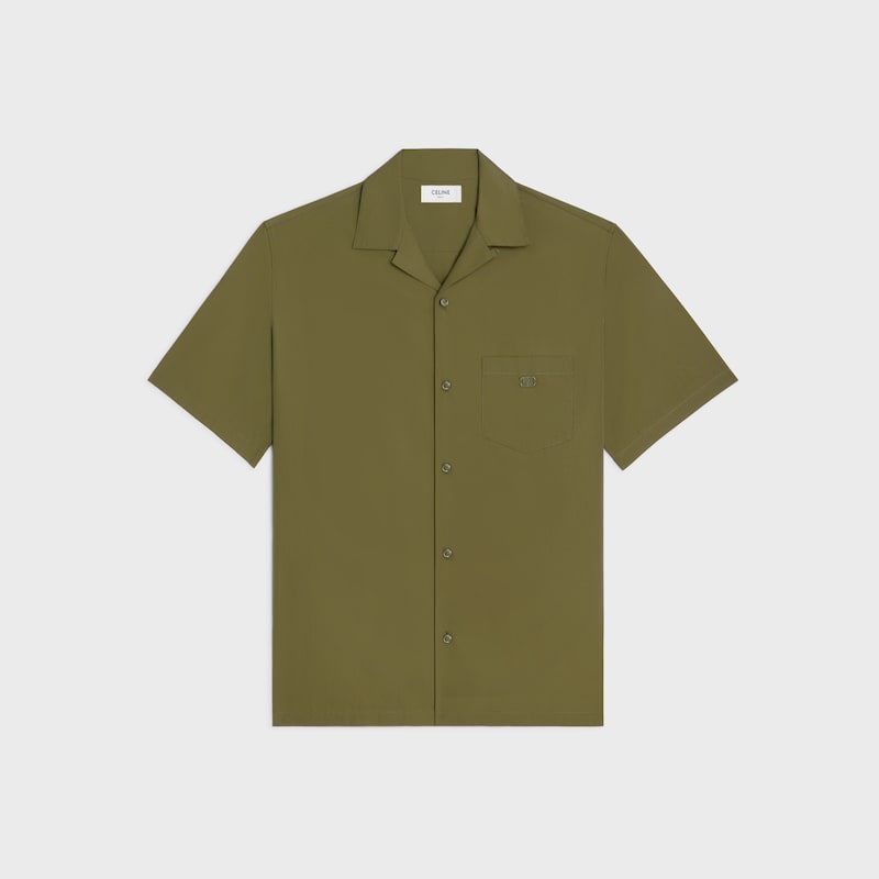 camicia da bowling in popeline di cotone