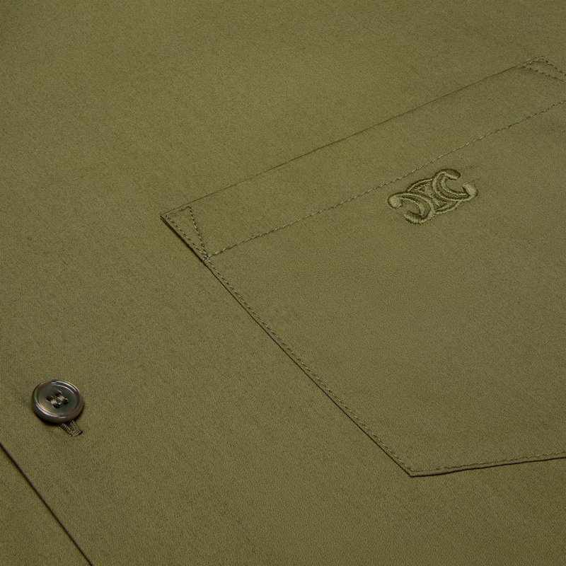camicia da bowling in popeline di cotone