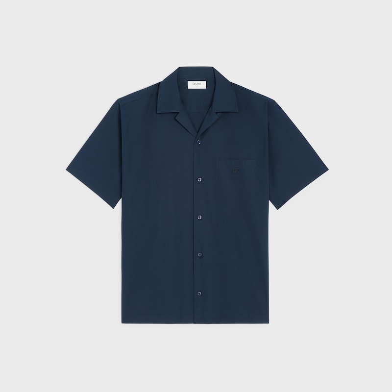 camicia da bowling in popeline di cotone