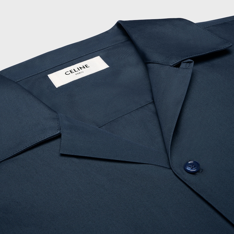 camicia da bowling in popeline di cotone
