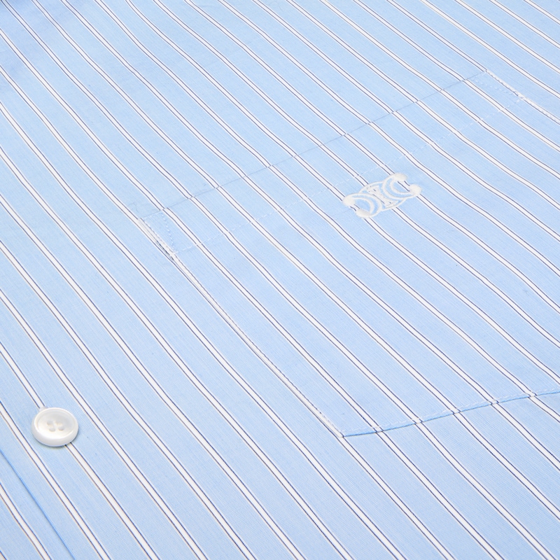 camicia da bowling in popeline di cotone a righe