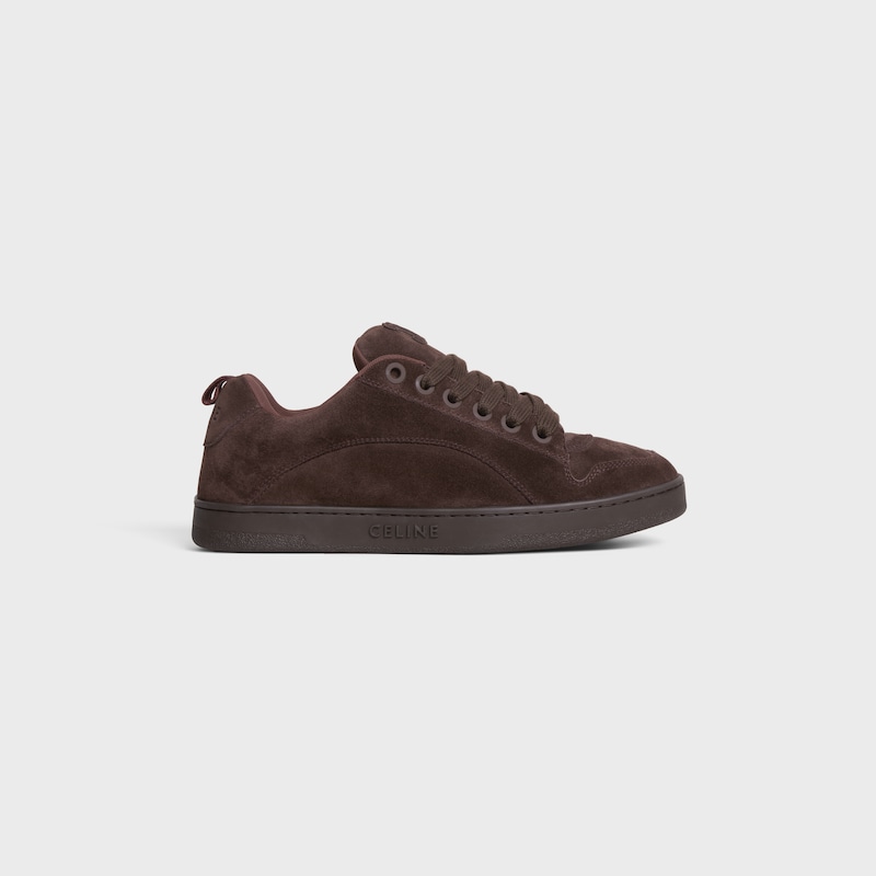 sneaker bassa allacciata celine huntington in vitello scamosciato e rete