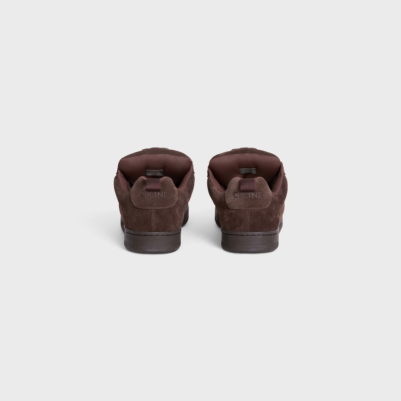 sneaker bassa allacciata celine huntington in vitello scamosciato e rete