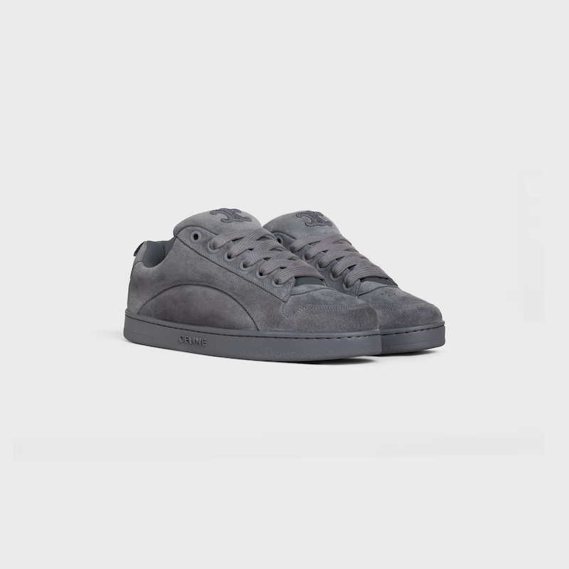 sneaker bassa allacciata celine huntington in vitello scamosciato e rete