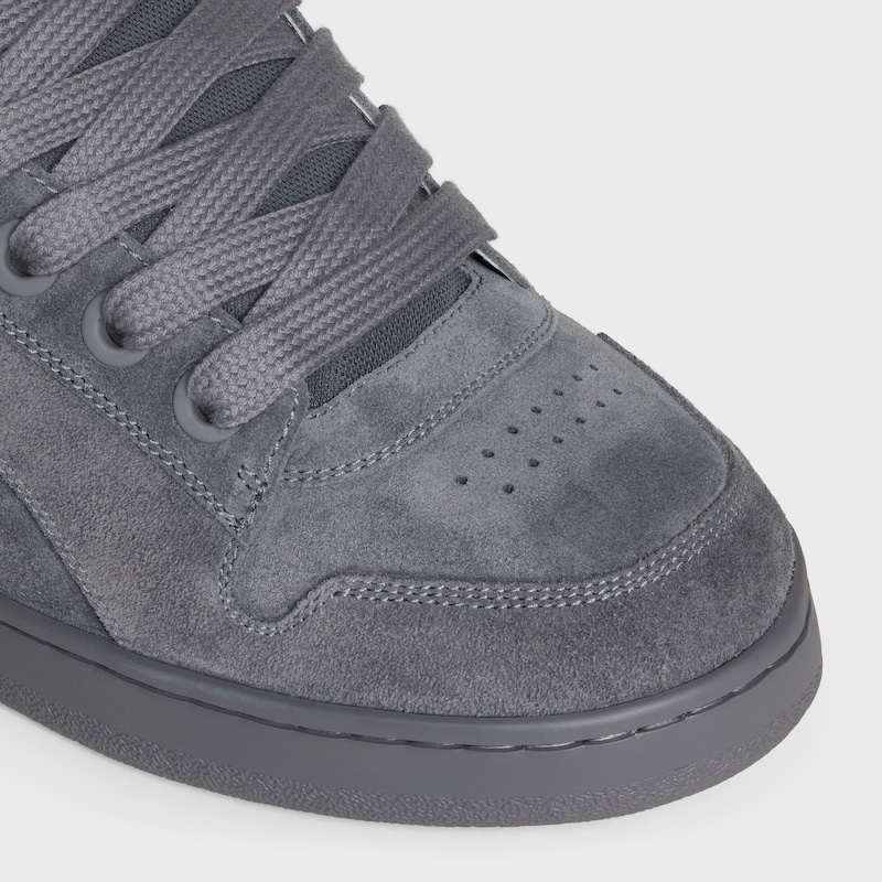 sneaker bassa allacciata celine huntington in vitello scamosciato e rete