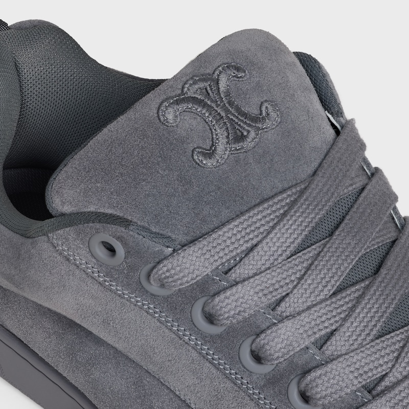 sneaker bassa allacciata celine huntington in vitello scamosciato e rete