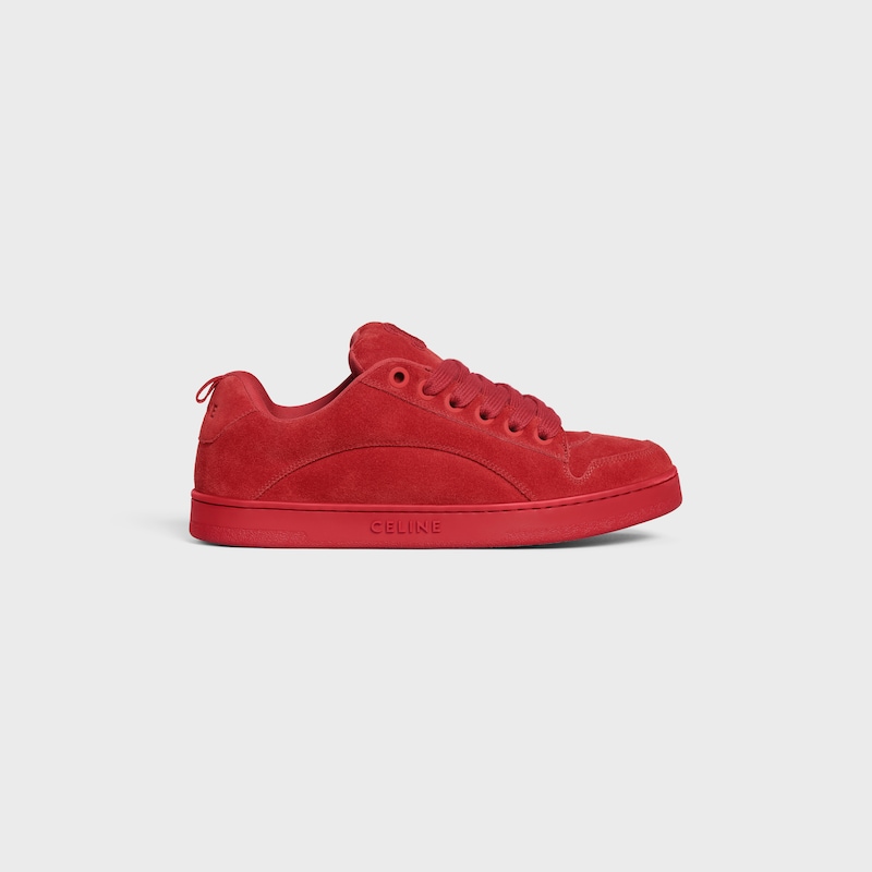 sneaker bassa allacciata celine huntington in vitello scamosciato e rete