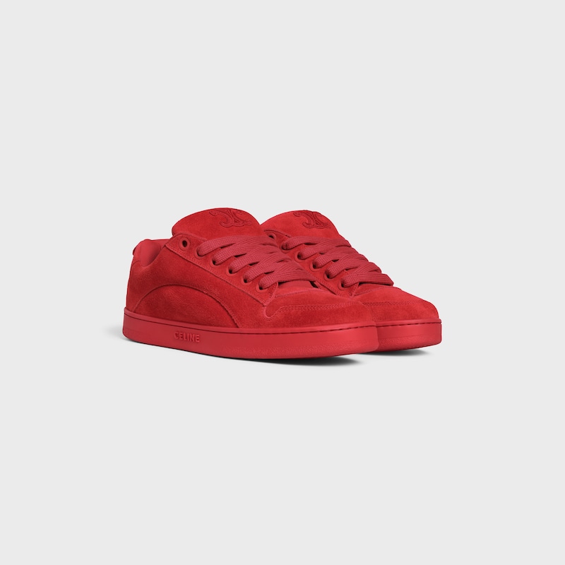 sneaker bassa allacciata celine huntington in vitello scamosciato e rete
