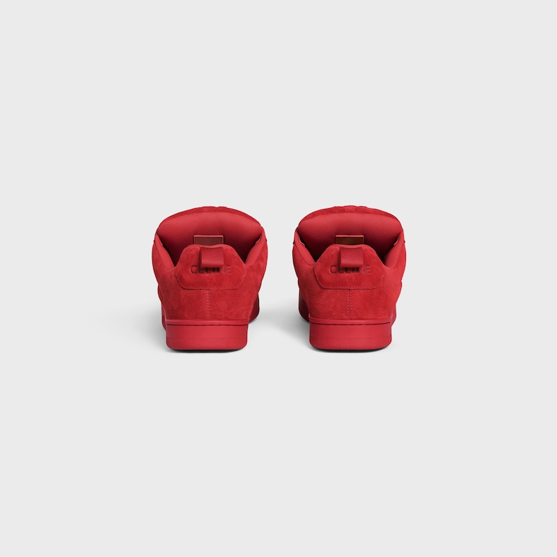 sneaker bassa allacciata celine huntington in vitello scamosciato e rete