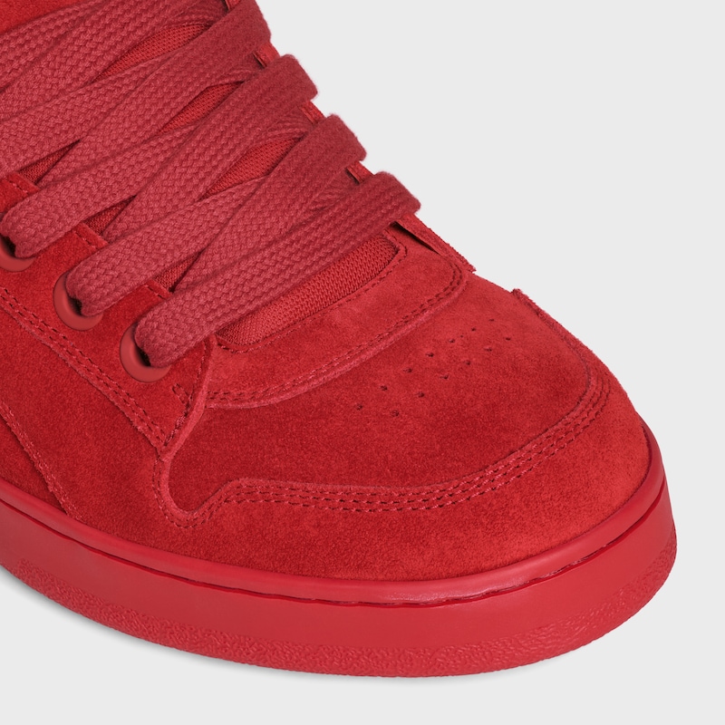 sneaker bassa allacciata celine huntington in vitello scamosciato e rete