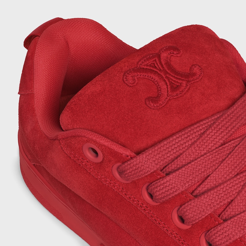 sneaker bassa allacciata celine huntington in vitello scamosciato e rete
