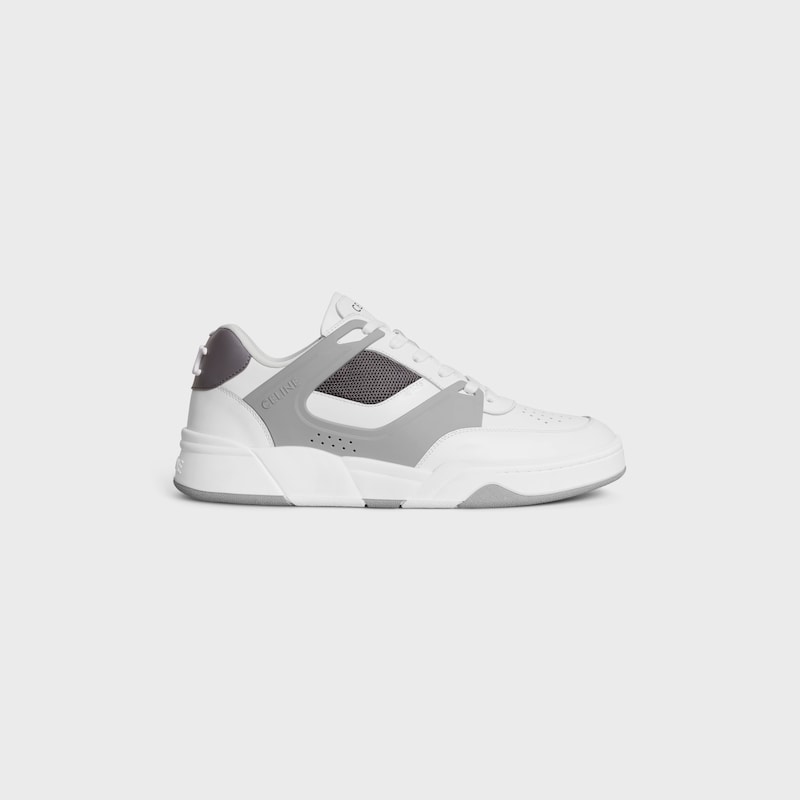 sneaker bassa con lacci celine trainer ct-09 in vitello e rete
