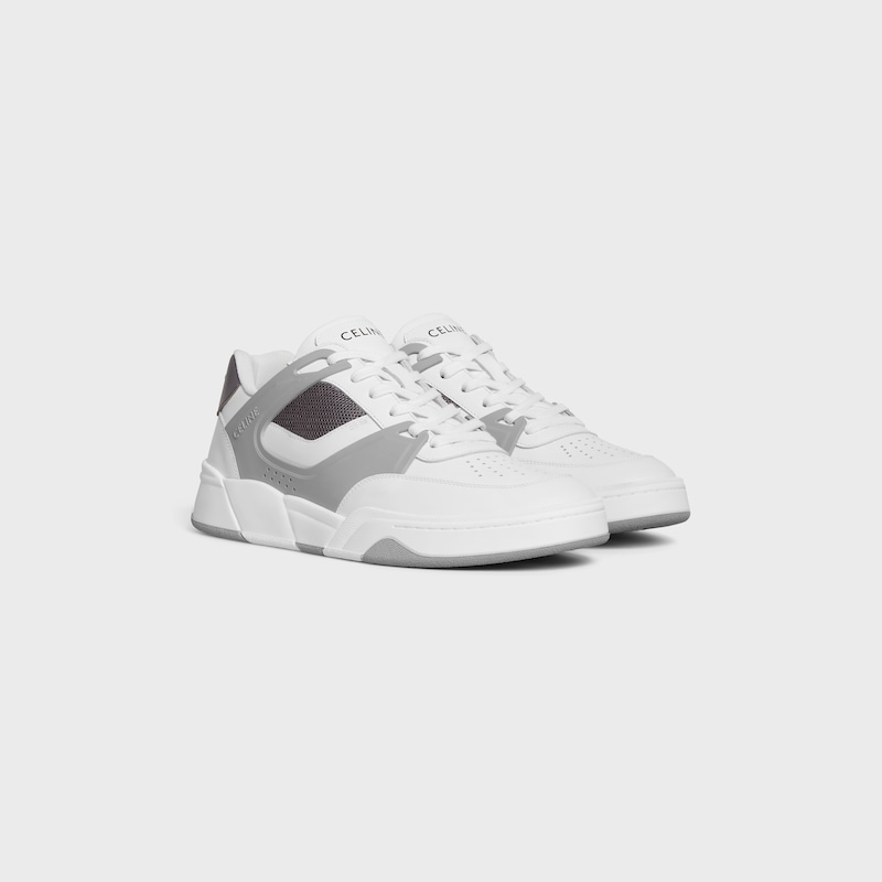 sneaker bassa con lacci celine trainer ct-09 in vitello e rete