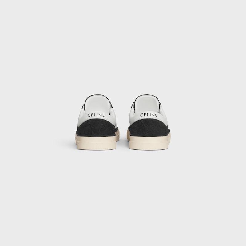 sneaker celine sunset bassa con stringhe in vitello scamosciato e pelle di vitello
