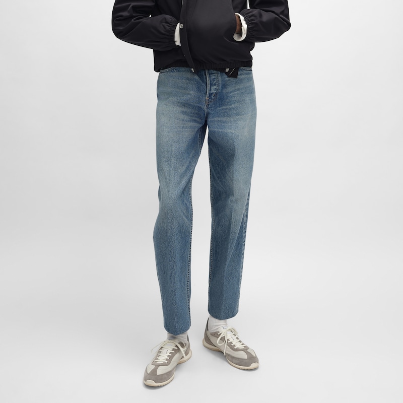 sneaker celine racer bassa con allacciatura e triomphe in nylon vitello scamosciato e vitello