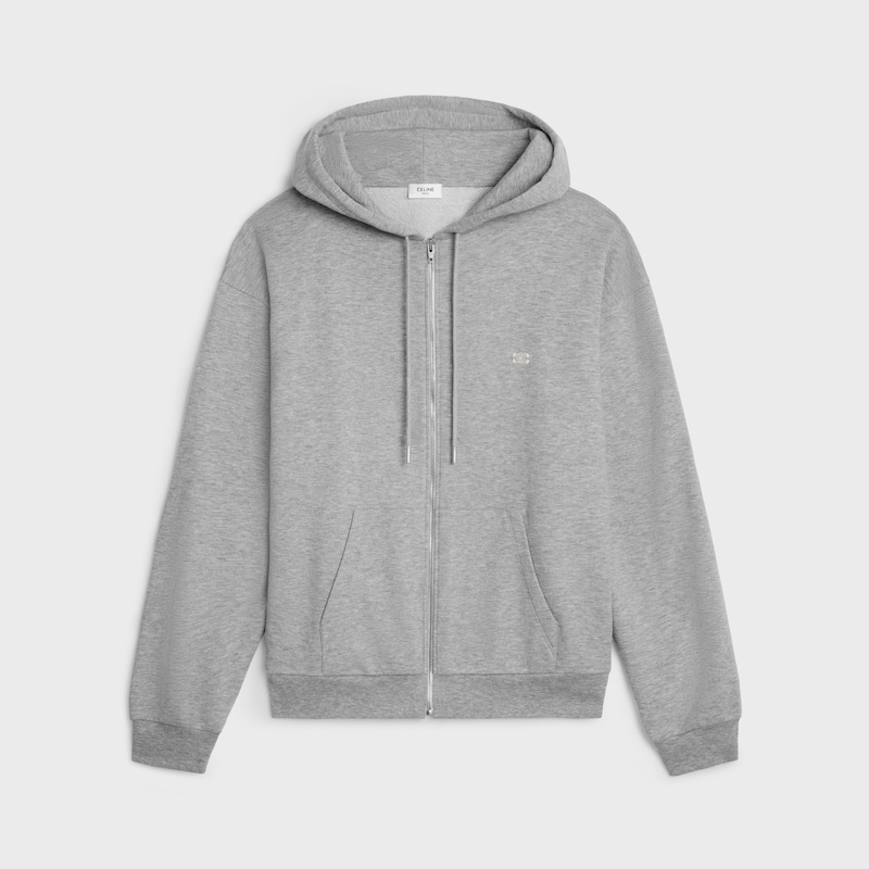 felpa con cappuccio e zip larga triomphe in cashmere e cotone