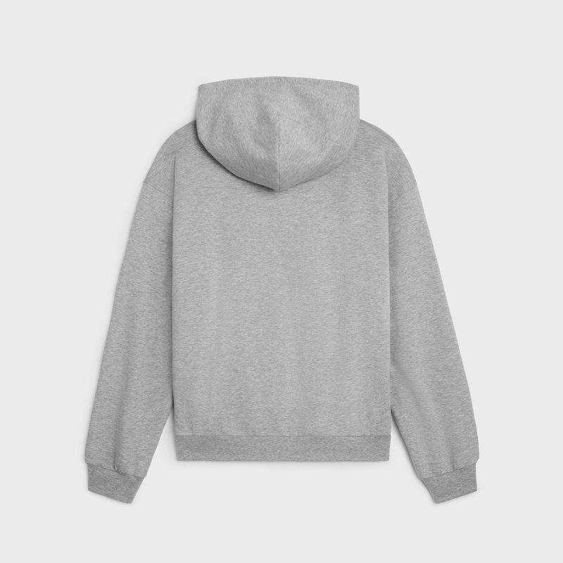 felpa con cappuccio e zip larga triomphe in cashmere e cotone