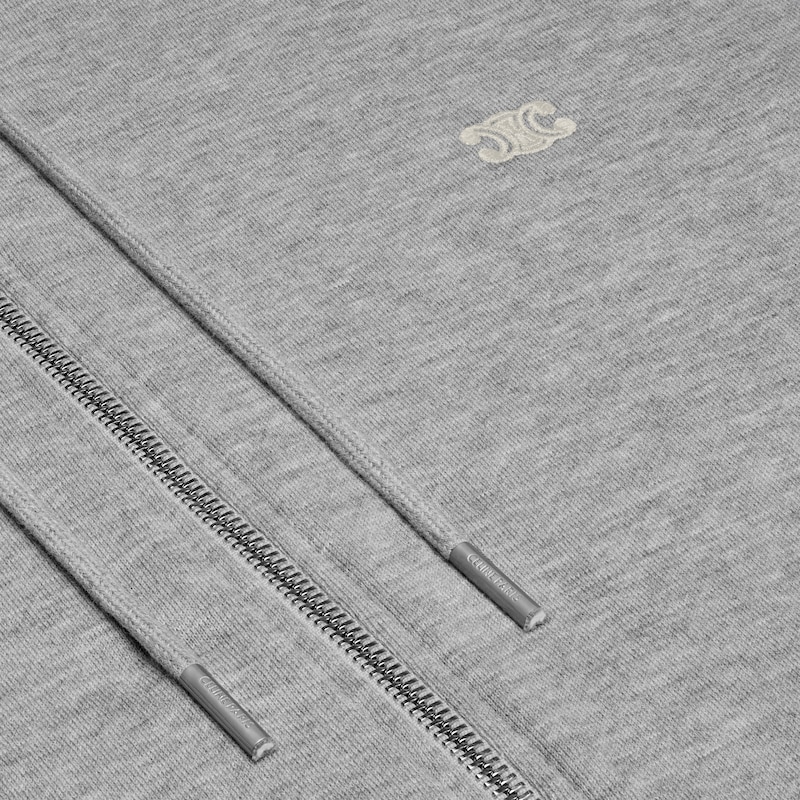felpa con cappuccio e zip larga triomphe in cashmere e cotone