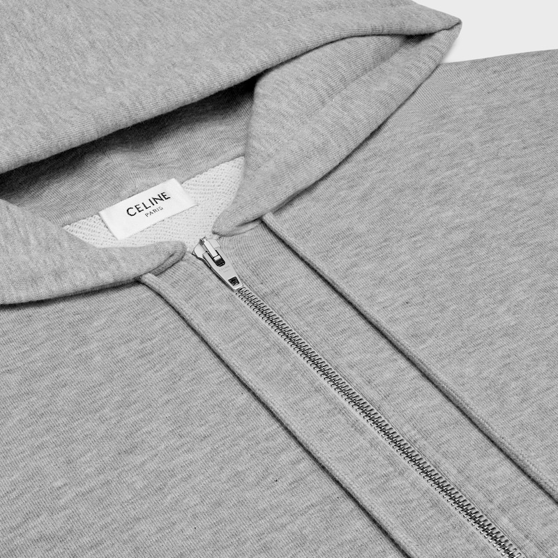 felpa con cappuccio e zip larga triomphe in cashmere e cotone